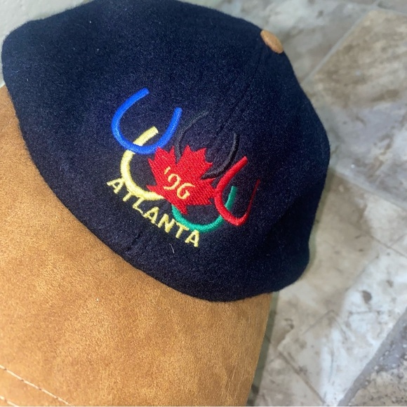 Vintage Atlanta 1996 Olympic Suede Hat unisex no official branding leather strap - Picture 14 of 14